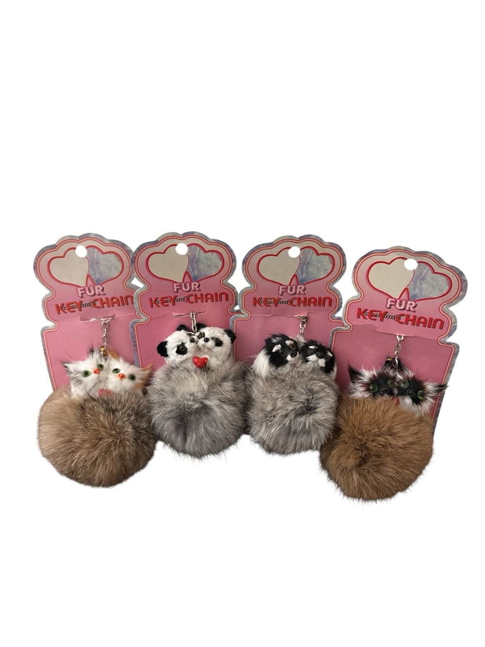 Vintage 1999 Furry Animal Pom Keychains NWT Pick One
